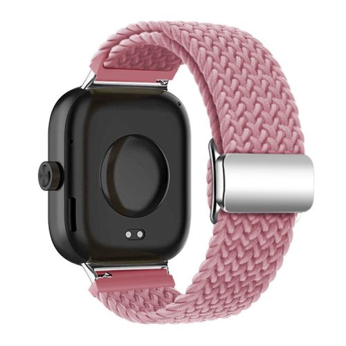 For Xiaomi Smart Band 8 Pro / Redmi Watch 4 Loop Strap Magnetic Buckle Woven Watch Band - Pink