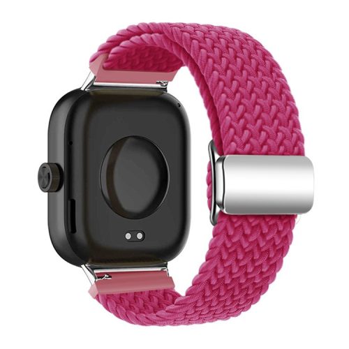 For Xiaomi Smart Band 8 Pro / Redmi Watch 4 Loop Strap Magnetic Buckle Woven Watch Band - Raspberry