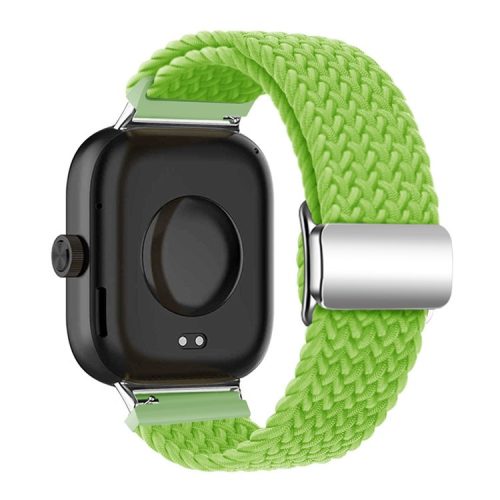 For Xiaomi Smart Band 8 Pro / Redmi Watch 4 Loop Strap Magnetic Buckle Woven Watch Band - Yellow Green