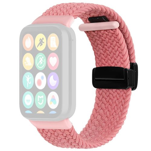 For Xiaomi Smart Band 8 Pro / Redmi Watch 4 Nylon Braided Band Magnetic Buckle Watch Strap - Pink