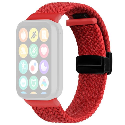 For Xiaomi Smart Band 8 Pro / Redmi Watch 4 Nylon Braided Band Magnetic Buckle Watch Strap - Red