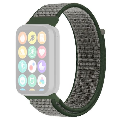 For Xiaomi Smart Band 8 Pro / Redmi Watch 4 Nylon Loop Watch Band Breathable Sport Strap - Dark Olive Green