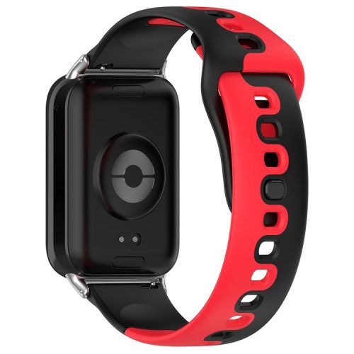 For Xiaomi Smart Band 8 Pro / Redmi Watch 4 Silicone Watch Strap Double Color Replacement Watch Band - Black+Red