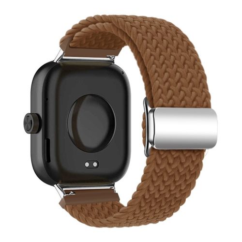 For Xiaomi Smart Band 8 Pro / Redmi Watch 4 Strap Magnetic Buckle Woven Loop Watch Band - Brown