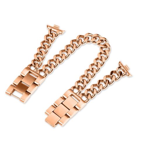 For Xiaomi Smart Band 8 Pro Double-Circle Band Stainless Steel Watch Strap - Rose Gold