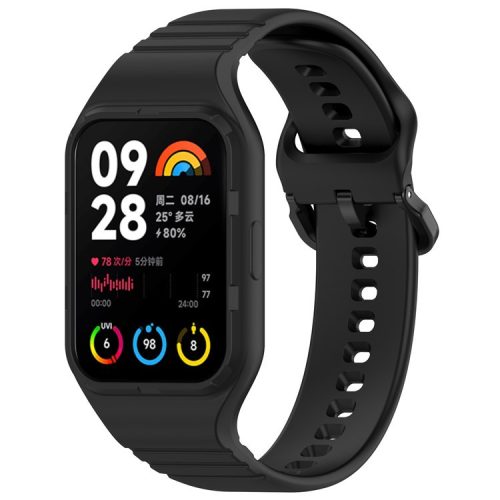 For Xiaomi Smart Band 8 Pro Easily Adjustable Watch Strap Flexible Silicone Wrist Band - Black