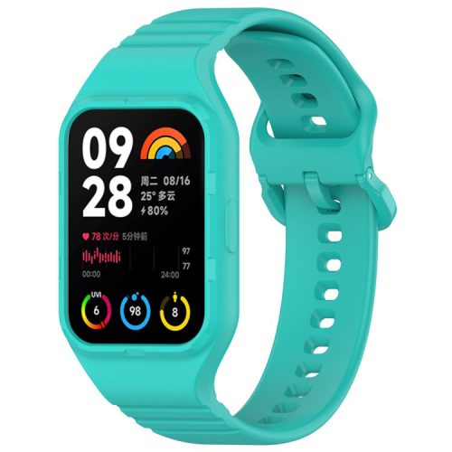 For Xiaomi Smart Band 8 Pro Easily Adjustable Watch Strap Flexible Silicone Wrist Band - Cyan