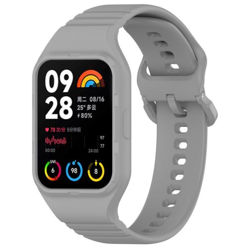 For Xiaomi Smart Band 8 Pro Easily Adjustable Watch Strap Flexible Silicone Wrist Band - Grey