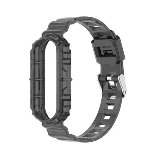 Solid Color TPU Smart Watch Band Replacement Wrist Strap for Xiaomi Mi Band 6 - Black