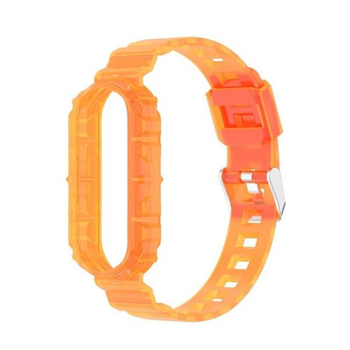 Solid Color TPU Smart Watch Band Replacement Wrist Strap for Xiaomi Mi Band 6 - Orange