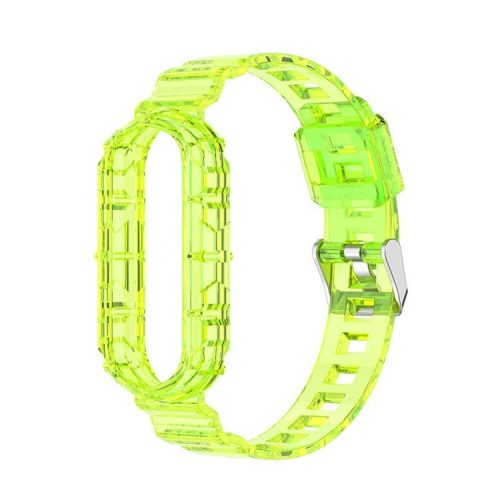 Solid Color TPU Smart Watch Band Replacement Wrist Strap for Xiaomi Mi Band 6 - Yellow