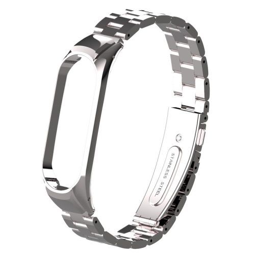 Solid Stainless Steel Metal Smart Watch Band for Xiaomi Mi Smart Band 4 - Silver