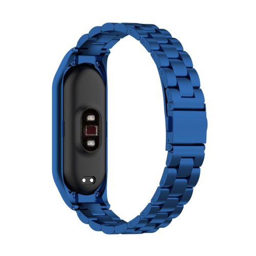 Stainless Steel Replacement Smart Watch Strap Watchband for Xiaomi Mi Band 5/6 - Blue