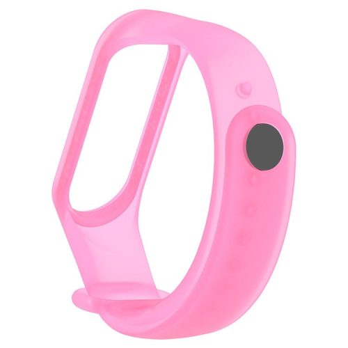 Translucent Silicone Smart Watch Strap Replacement Watchband for Xiaomi Mi Band 3/4 - Transparent Pink