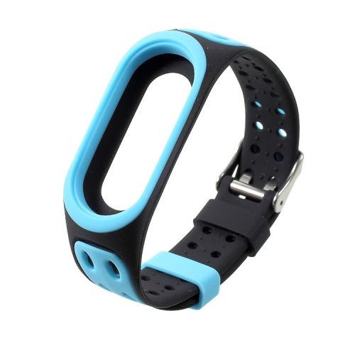 Two-color Silicone Watch Strap Replacement for Xiaomi Mi Smart Band 4 / Mi Band 3 - Blue / Black