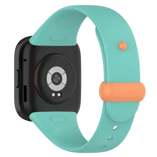 Watch Band for Xiaomi Redmi Watch 3 Soft Silicone Strap with Button Buckle - Cyan / Orange