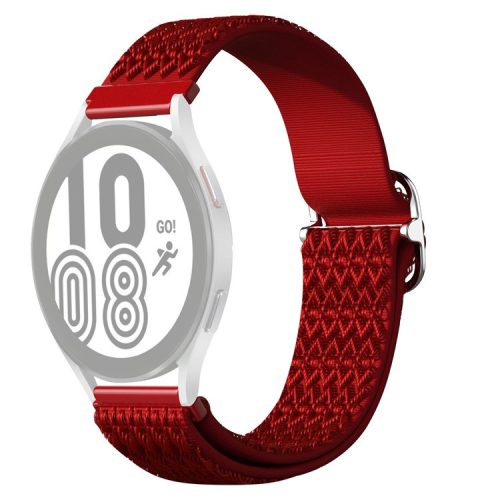 20mm Adjustable Rhombus Nylon Smart Watch Band Wrist Strap for Samsung Galaxy Watch 42mm - Red