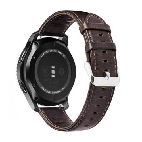 20mm Crazy Texture Genuine Leather Watch Band Bracelet Strap for Samsung Gear S2 Classic / S3 Classic - Dark Brown