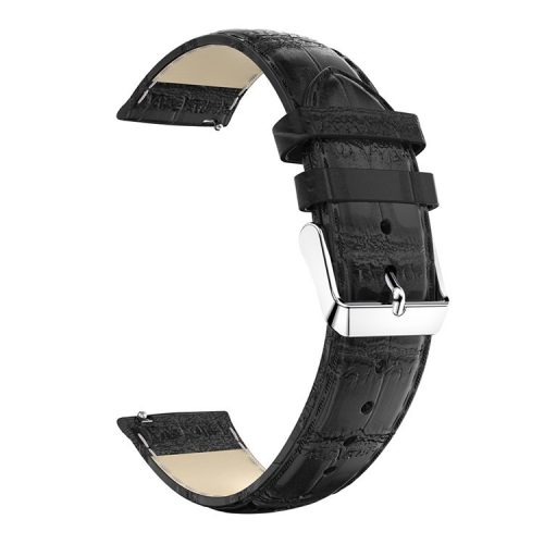 20mm Crocodile Texture Genuine Leather Watch Band for Samsung Galaxy Gear Sport - Black