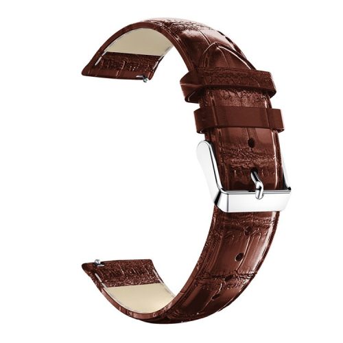 20mm Crocodile Texture Genuine Leather Watch Replacement Strap for Samsung Galaxy Gear Sport - Brown