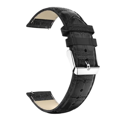 20mm Crocodile Texture Genuine Leather Watch Strap Replacement for Samsung Galaxy Watch Active - Black