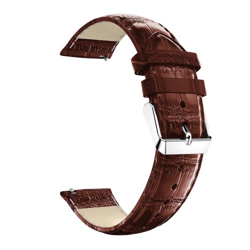 20mm Crocodile Texture Genuine Leather Watch Strap Replacement for Samsung Galaxy Watch Active - Brown