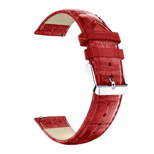 20mm Crocodile Texture Genuine Leather Watch Strap Replacement for Samsung Galaxy Watch Active - Red