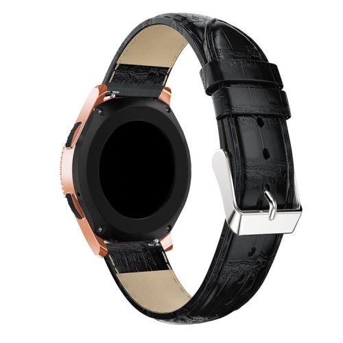 20mm Crocodile Texture Genuine Leather Watchband for Samsung Galaxy Watch 42mm, Smart Watch Strap Bracelet - Black