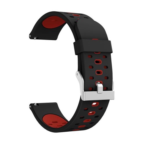 20mm Dual-colors Silicone Smart Watch Replacement Band for Samsung Galaxy Watch 42mm - Black/Red