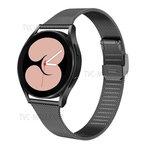 20mm Fine Mesh Stainless Steel T-Shaped Milanese Watch Band Wrist Strap for Samsung Galaxy Watch4 Classic 42mm 46mm/Galaxy Watch Active/Galaxy Watch Active2 40mm 44mm - Black