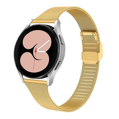 20mm Fine Mesh Stainless Steel T-Shaped Milanese Watch Band Wrist Strap for Samsung Galaxy Watch4 Classic 42mm 46mm/Galaxy Watch Active/Galaxy Watch Active2 40mm 44mm - Gold