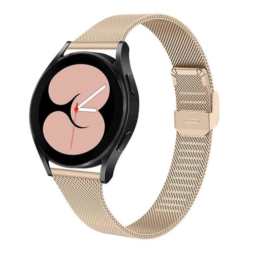 20mm Fine Mesh Stainless Steel T-Shaped Milanese Watch Band Wrist Strap for Samsung Galaxy Watch4 Classic 42mm 46mm/Galaxy Watch Active/Galaxy Watch Active2 40mm 44mm - Retro Gold