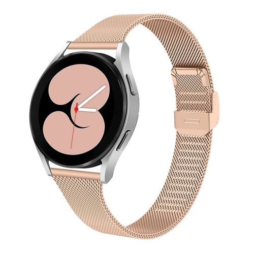 20mm Fine Mesh Stainless Steel T-Shaped Milanese Watch Band Wrist Strap for Samsung Galaxy Watch4 Classic 42mm 46mm/Galaxy Watch Active/Galaxy Watch Active2 40mm 44mm - Rose Gold