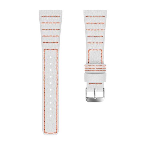 20mm Genuine Cowhide Leather Smart Watch Band Strap for Samsung Galaxy Watch 42mm - White