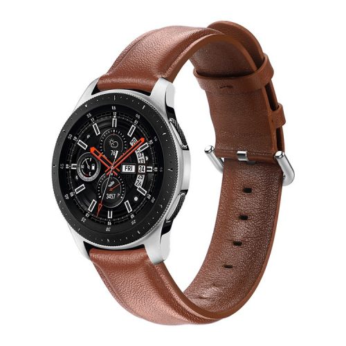 20mm Genuine Leather Smart Watch Replacement Strap for Samsung Galaxy Watch 42mm - Brown