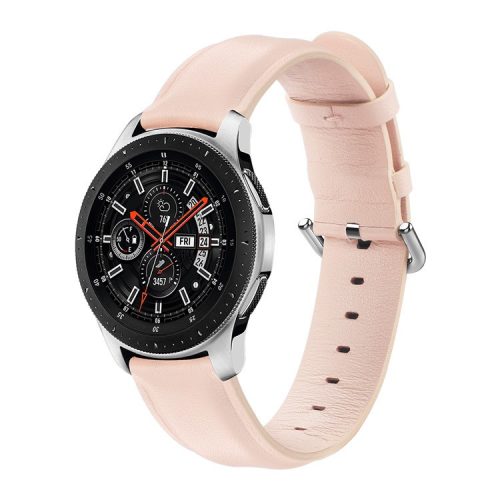 20mm Genuine Leather Smart Watch Replacement Strap for Samsung Galaxy Watch 42mm - Pink