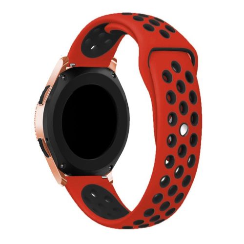 20mm Hollow Two-tone Soft Silicone Watch Band Part Replacement for Samsung Galaxy Watch 42mm - Red / Black