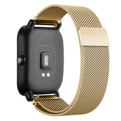 20mm Milanese Stainless Steel Fine Mesh Smart Bracelet Band for Samsung Galaxy Watch4 Classic 46mm 42mm/Watch4 44mm 40mm/Huami Watch Amazfit GTS - Gold