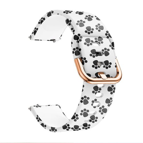 20mm Pattern Printing Silicone Watch Strap for Samsung Galaxy Watch Active, Pin Buckle Watch Wrist Band - Footprint