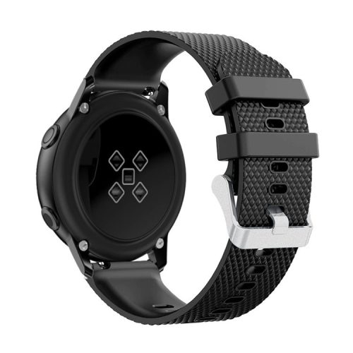 20mm Sandblasting Buckle Silicone Sport Watch Band for Samsung Galaxy Watch Active - Black