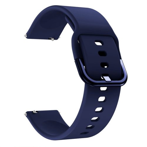 20MM Silicone Solid Color Watch Strap for Samsung Galaxy Watch4 Classic 46mm 42mm/Watch4 44mm 40mm/Polar Ignite, etc. - Midnight Blue