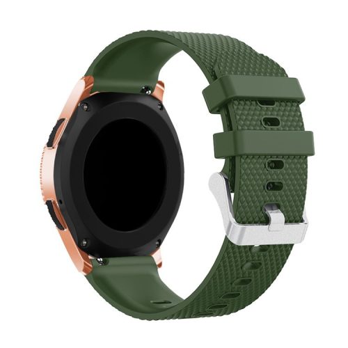 20mm Silicone Watch Strap Adjustable Watchband Bracelet for Samsung Galaxy Watch 42mm - Army Green