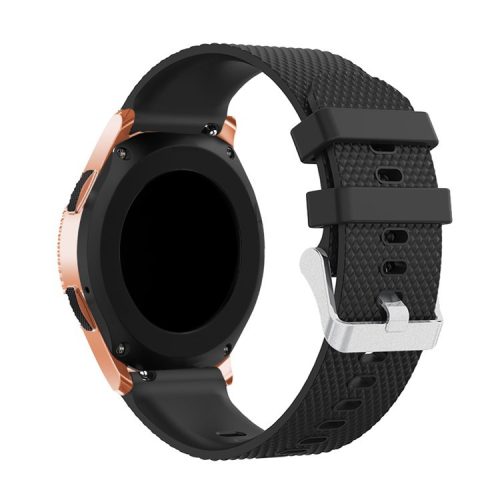 20mm Silicone Watch Strap Adjustable Watchband Bracelet for Samsung Galaxy Watch 42mm - Black