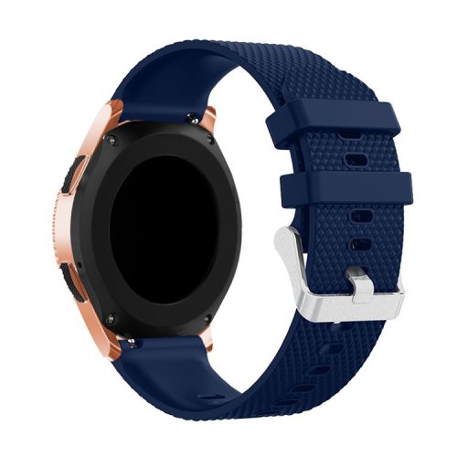 20mm Silicone Watch Strap Adjustable Watchband Bracelet for Samsung Galaxy Watch 42mm - Dark Blue