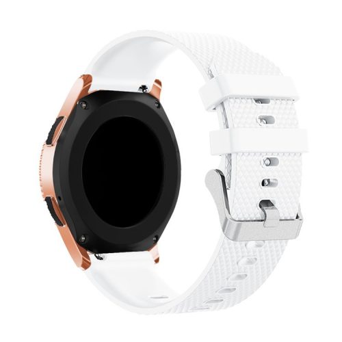 20mm Silicone Watch Strap Adjustable Watchband Bracelet for Samsung Galaxy Watch 42mm - White