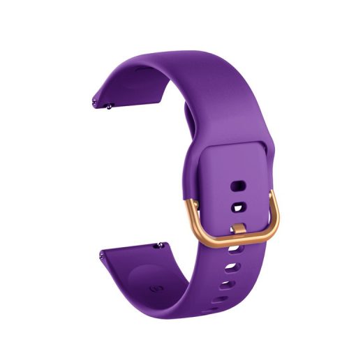 20mm Silicone Watchband Strap with Rose Gold Buckle for Samsung Galaxy Watch4 Classic 46mm 42mm/Watch4 44mm 40mm/Galaxy Watch Active2 - Dark Purple