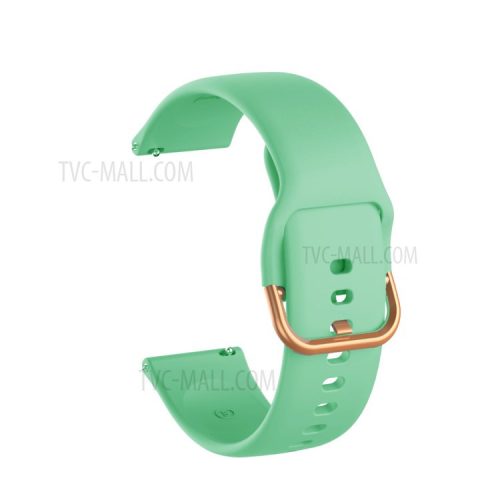 20mm Silicone Watchband Strap with Rose Gold Buckle for Samsung Galaxy Watch4 Classic 46mm 42mm/Watch4 44mm 40mm/Galaxy Watch Active2 - Green