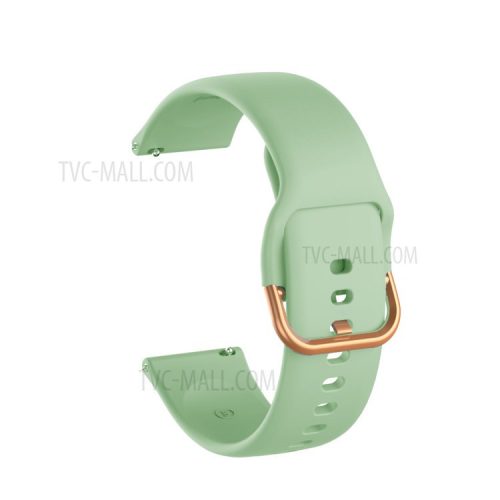 20mm Silicone Watchband Strap with Rose Gold Buckle for Samsung Galaxy Watch4 Classic 46mm 42mm/Watch4 44mm 40mm/Galaxy Watch Active2 - Light Green