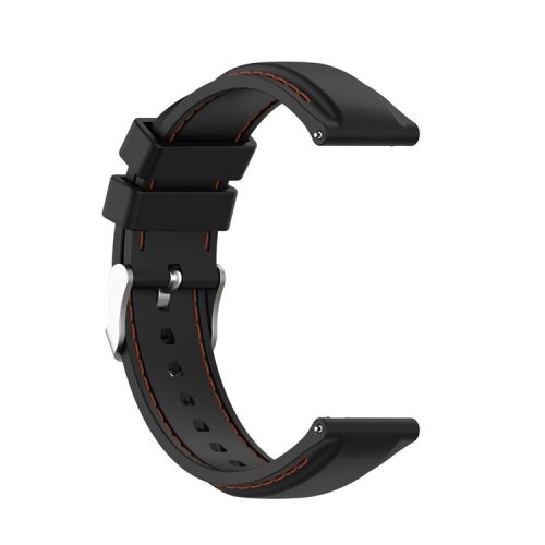 20mm Silicone Watchband Wrist Strap Replacement for Samsung Galaxy Watch4 Classic 46mm 42mm/Watch4 44mm 40mm/Galaxy Watch3 41mm/Amazfit GTS2 - Black