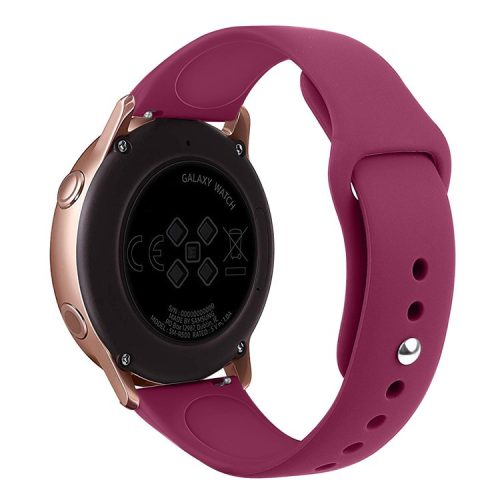 20mm Soft Silicone Watch Band Replacement for Samsung Galaxy Watch Active SM-R500 - Wine Red